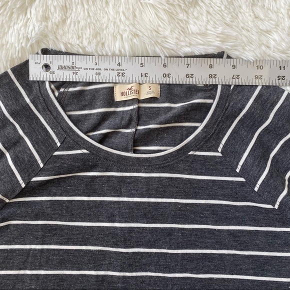 Hollister Longsleeves Stripes Top | Gray & White | Small - Picture 3 of 5